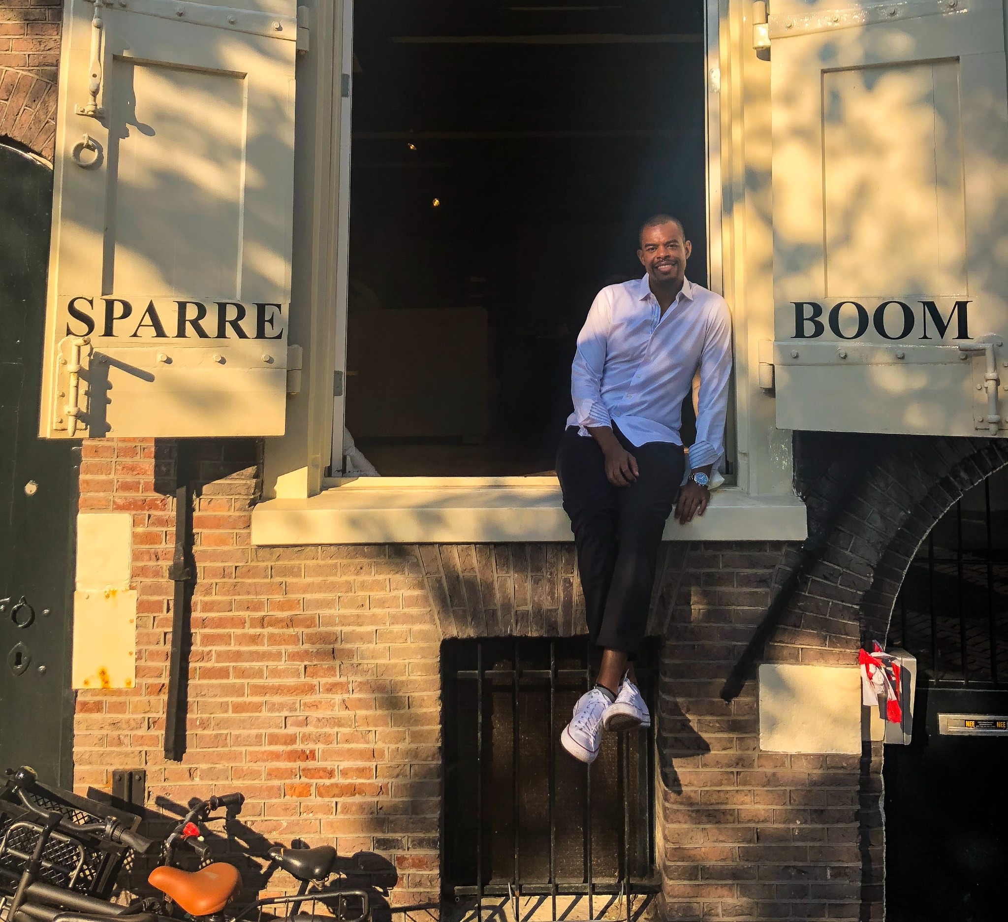 Freddie after 2020 standing in a doorway